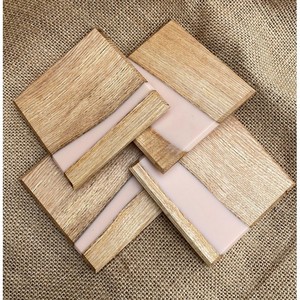 Posavasos de resina redondo creativo, nuevos productos, superventas, diseño personalizado, posavasos de resina y madera, fábrica al por mayor en blanco - Product Image 2