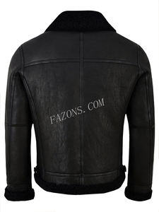 Veste d'hiver en peau de mouton pour homme, style aviateur B3 RAF, fourrure chaude, vintage, vente en gros OEM - Product Image 3