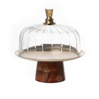 Présentoir à gâteaux noir design avec dôme en verre Plateau à pâtisserie élégant pour améliorer la décoration de la fête