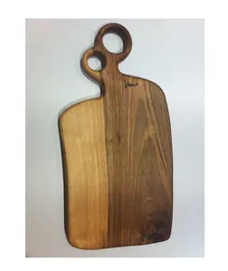 Nogal de madera personalizado con 2 agujeros para colgar para las mejores tablas de queso