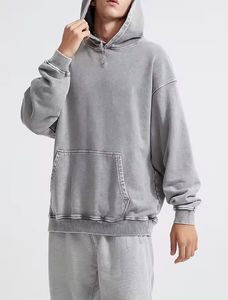 Sweat à capuche surdimensionné et lavé à la cire pour hommes de haute qualité 100% coton style pull par les fabricants - Product Image 6