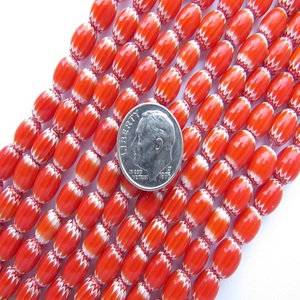 Perles de baril d'étoiles en verre rouge blanc multicouches faites à la main, en gros, pour bricolage, perles de cristal au chalumeau - Product Image 4