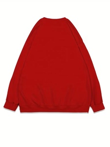 Sudadera Oversize Roja con Estampado de Dibujos Animados de Pantera Rosa, Unisex, Color Sólido, Tejido de Punto, Otoño - Product Image 2