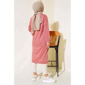 Túnica Larga con Detalle de Emblema Color Rosa Empolvado TR Origen Sin Especificar Tejido Patrón Regular - Product Image 2