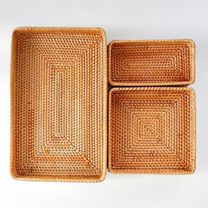 ถาดเสิร์ฟแบบเวียดนามทำจากไม้ไผ่ธรรมชาติทนทานหวายทอเป็นมิตรกับสิ่งแวดล้อมสำหรับใช้ในร้านอาหาร-SS2088 - Product Image 2