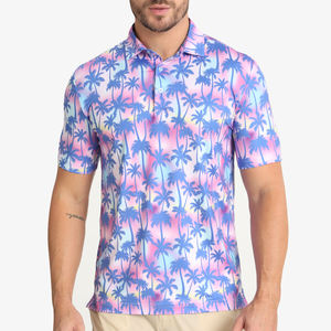 Vêtements de golf pour hommes en gros, nouveau design, jersey 100% polyester, anti-UV, impression par sublimation, séchage rapide, coupe classique, pour t-shirt de golf - Product Image 2