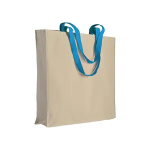 Borse Tote Personalizzate in Cotone Naturale con Soffietto, Gadget Promozionali Personalizzabili - Product Image 1