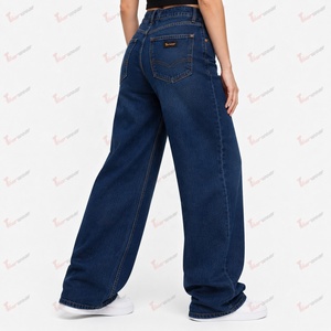 Jeans de Mezclilla para Mujer al por Mayor, con Logotipo Personalizado, Cintura Alta, Ajustados, de Pierna Recta, de Pierna Ancha, Pantalones Casuales, Jeans de Algodón Elástico Premium - Product Image 4