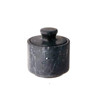 Latest Design Marble Salt Sugar Bowl for Tableware Decorate Kitchen Tools & Gadgets White Stone with Brass Knobs