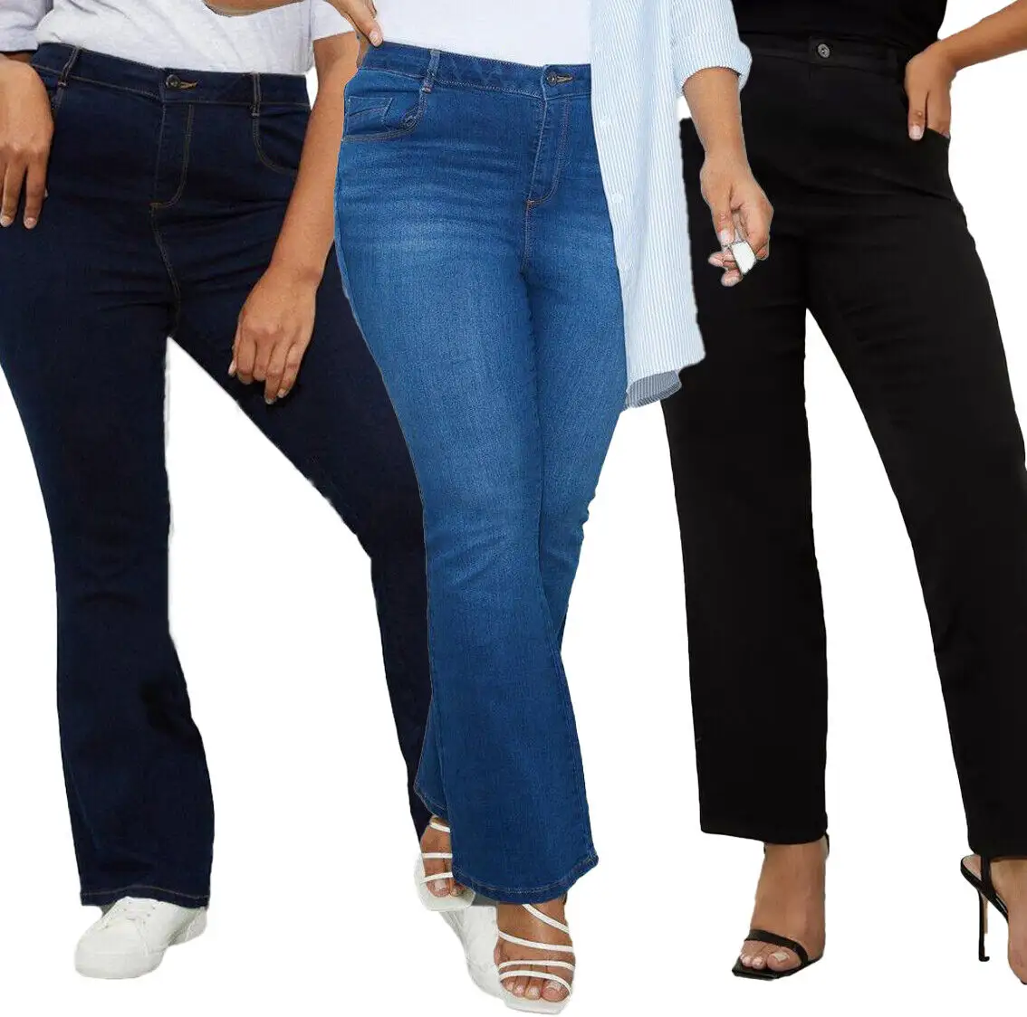 Jeans a vita alta personalizzati di colore e Design di qualità eccellente Plus Size Denim elastico donna Denim donna miglior esportatore di Jeans