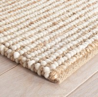 Tapis de luxe indien en jute tissé à la main, grand format, motif floral, adapté aux animaux domestiques, très vendu, lavable, pour extérieur et camping, avec envers en latex
