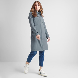 Chaqueta Softshell Extra larga Marina de grafito para mujer, chaqueta de manga larga y resistente al viento para correr al aire libre para mujer - Product Image 3