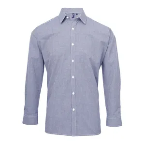Polo à manches longues en gingham pour homme, pour la promotion de l'image de l'entreprise - Product Image 5
