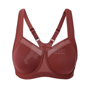 Soutien-gorge de sport pour femmes de haute qualité soutien élevé écologique respirant Spandex/Nylon Yoga Logo avant en stock à vendre - Product Image 1