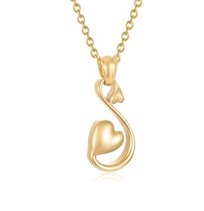 สร้อยคอรูปหงส์สีทองแบบอินฟินิตี้รูปหัวใจใส่เถ้ากระดูกของผู้ชายที่เก็บขี้เถ้าโลหะปรับขนาดได้ - Product Image 1