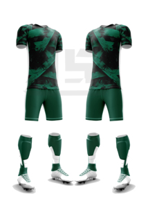 Conjunto de Uniforme de Entrenamiento de Fútbol, Camiseta y Pantalones Cortos, 100% Poliéster, Tejido Transpirable de Secado Rápido, Nombre del Equipo Personalizado, Pantalones Cortos con Cordón Ajustable, Unisex - Product Image 1