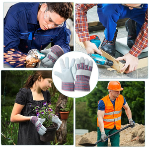 Guantes de Seguridad de Cuero Vacuno Flexible con Logotipo Personalizado al por Mayor, Guantes de Trabajo con Pantalla Táctil, Anti-Corte, con Agarre para Jardinería - Product Image 3