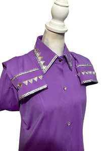 100% เสื้อขี่ม้าผ้าแก้วคุณภาพสูงสวมใส่สบายทนทานดีไซน์ไม่ซ้ำใครสำหรับการแสดงขี่ม้าแบบตะวันตก - Product Image 2