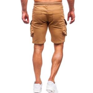 Pantalones cortos informales de cinco puntos con múltiples bolsillos para hombre, pantalones cortos holgados con cordón, pantalones cortos de talla grande caqui - Product Image 5