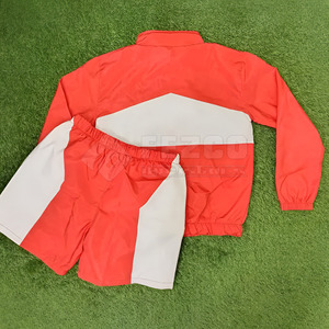 Streetwear <b>Zip</b> Up Polyester Windbreaker Tracksuit <b>Short</b> Set Custom Two Piece Windbreaker Jacket And <b>Short</b> Set - Product Image 2
