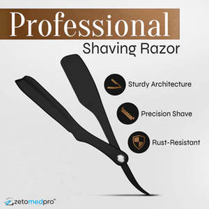 Navaja de afeitar plegable, navaja de barbero con hoja de acero inoxidable, mango ergonómico, herramienta de afeitado, venta al por mayor - Product Image 1