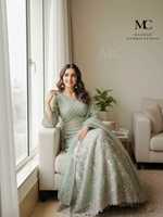 Robes de style modeste pour femmes, Lehnga de haute qualité, tissu en organza/filet respirant, broderie très fine, robe de soirée de mariage