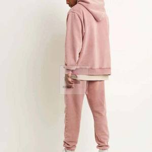 Venta al por mayor 100% algodón sudaderas con capucha de los hombres de calidad superior patrón sólido estilo casual cremallera diseño para invierno técnicas teñidas lisas - Product Image 2