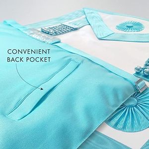 MASONIC COLLECTION-Delantal Craft Regalia Master Masons Premium de 3 ° Grado-Color Azul-Piel de cordero Premium/Piel sintética - Product Image 3