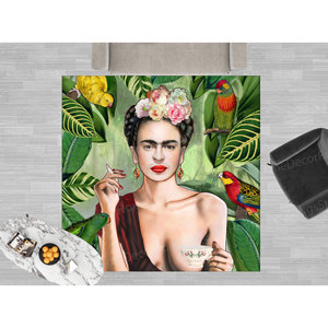 Tapis imprimé : Frida avec motif de tasse à thé pour la cuisine et le bureau, tapis en chenille - Product Image 2