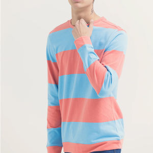 Vente en gros de sweat-shirt en coton tendance de haute qualité pour hommes, tissu polaire personnalisé teint en couleur unie avec col rond ODM Supply - Product Image 2