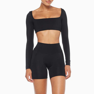 Womens Yoga Set <b>Long</b> <b>Sleeve</b> Crop Tops <b>T</b>-<b>shirts</b> Soft Stretchy Quick Dry Yoga Sets for Womens - Product Image 4