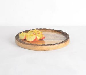 New wooden round serving tray fruits <b>snack</b> board for food serving breakfast food <b>bar</b> home kitchen decor wedding gifts restaurant - Product Image 5