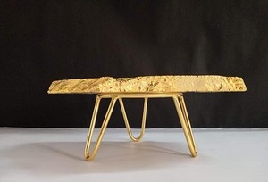 ฐานวางเค้กอะเกต งานฝีมือ ฐานเสิร์ฟเค้กขอบทอง ทำจากเรซิ่นอีพ็อกซี่ สำหรับห้องนอน ห้องครัว - Product Image 5