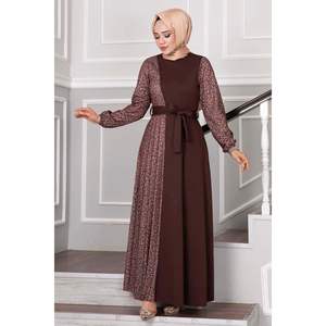 Vestido Hijab Estampado Cebra Marrón - Product Image 5