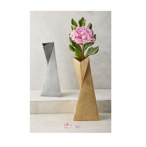 Florero brillante de aluminio moderno de lujo florero de Metal hecho a mano para decoración de piso de boda y hogar - Product Image 3