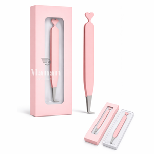 Pinzas para Pestañas de Acero Inoxidable Rosa Mate con Punta Lisa, Herramienta de Aislamiento en Forma de L, Punta de Precisión, Uso Profesional en Salón, para Cejas - Product Image 6