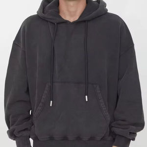 Sudadera con Capucha Pigment Garments, 400g, Efecto Denim Lavado, Sudadera Holgada Retro para Hombre - Product Image 1