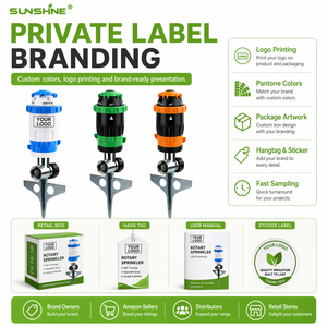 Aspersores de Jardín de Plástico SUNSHINE, Sistema de Riego Automático con Rotación, Mantenimiento para Césped y Agricultura, Contratistas de Riego - Product Image 2