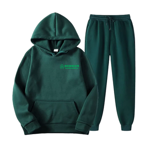 High Quality Eco-Friendly 100% Cotton Heavyweight Bulk Tracksuits <b>Jogger</b> Sets 2-Piece Custom Hoodies Unisex Sweatsuits - Product Image 5