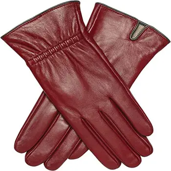 Women's Touchscreen Genuine Leather Gloves Winter Elastic Gloves 100% Leather with Warm Cashmere Lining Gift