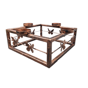 Support de bougie en métal Quadra Glow pour la décoration de la maison Lanterne et bocaux en métal de table de Noël pour la tenue de bougie - Product Image 2