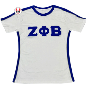 เสื้อยืดสีเงินสีฟ้า Zeta chenille Zeta phi Beta sorority เสื้อยืดผ้าฝ้ายนุ่มปักประกายสีเงินสวมใส่สบาย - Product Image 6