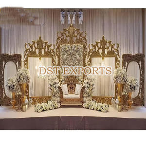 ฉากหลังไม้ธีม mughal สำหรับเวทีแต่งงานอินเดียราจวาดาเวทีแต่งงานกรอบไม้ฉากหลังกรอบไม้สำหรับงานแต่งงาน - Product Image 2