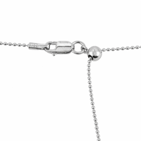Collar de Cadena de Bolas Ajustable de Plata de Ley 925 de 16-22 Pulgadas con Cierre de Langosta de Bola Deslizante de 4-5mm, Estilo Bohemio Cristiano para Mujer