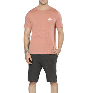 Ensemble T-shirt et short pour homme, décontracté, uni, écologique, vente en gros, vêtements de sport, polyester/coton, manches longues - Product Image 1