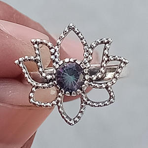 Bague en argent sterling 925 naturel Topaze mystique Bague en pierres précieuses pour filles Bijoux sur mesure Bagues en argent fin en gros en vrac - Product Image 2