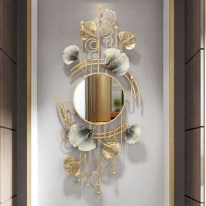Miroir décoratif Miroir mural suspendu Sculpture métal doré Art moderne Miroir pour la décoration intérieure. - Product Image 6