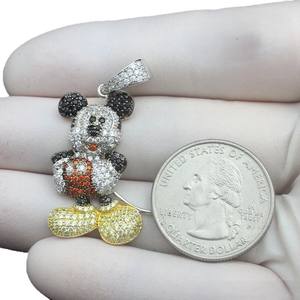 Mickey Mouse Charm Pendant Moissanite Diamond Pendant Without <b>Chain</b> 925 Sterling Silver Hip Hop Statement <b>Iced</b> <b>Out</b> Birthday Gift - Product Image 3