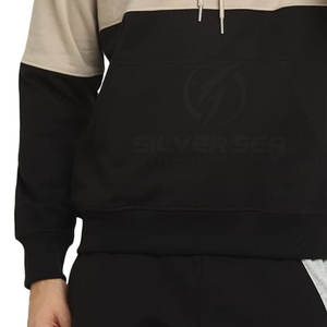 Sudadera con capucha de algodón para hombre 2023, Sudadera con capucha con estampado de patrón sólido de tela de lana gruesa de gran tamaño personalizada a la moda al por mayor - Product Image 5