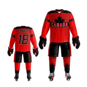 Dernier produit personnalisé de haute qualité Impression par sublimation Séchage rapide OEM Sports Hommes Col en V Rayé Hommes Maillot de hockey sur glace - Product Image 4